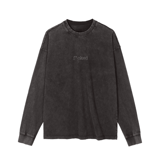 casual,streetwear,f*cked,fucked,STAY MANIC,street,style,daily casual,casual,cotton,stone wash,long sleeve,round neck,o-neck,regular,autumn,fall,winter,MOQ1,Delivery days 5