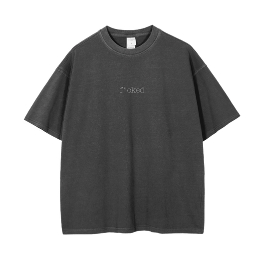 casual,f*cked,fucked,STAY MANIC,streetwear,street,style,daily casual,cotton,stone wash,short sleeve,drop shoulder,round neck,o-neck,regular,loose,summer,spring,fall,MOQ1,Delivery days 5