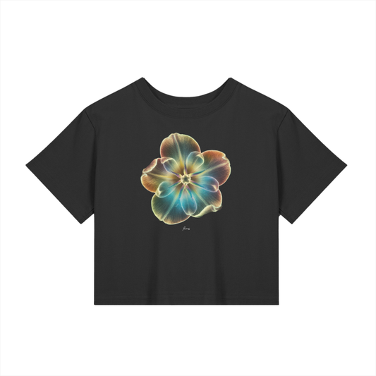 Black,Basics,stay manic,flower,flores,tulip,flowers,streetwear,street,fashion,luxe,cute,casual,sexy,sporty,daily casual,gym,outdoor,party,running,sport,cotton,short sleeve,regular sleeve,round neck,o-neck,crop,loose,spring,summer,crop top,MOQ1,Delivery days 5